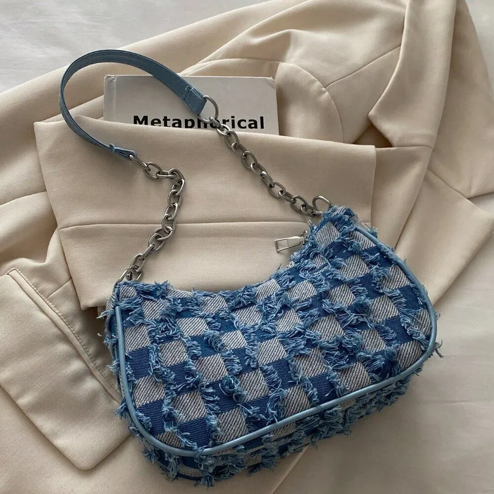 Blue Boho Women's Decorative Buckle Detailing